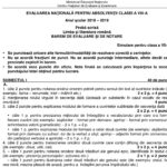 Baremul de corectare pentru clasa a VII-a