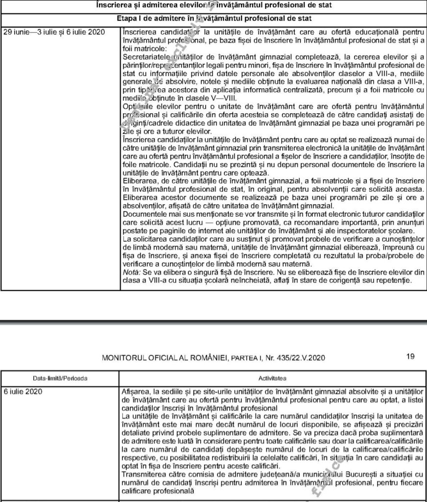 Detalii admitere