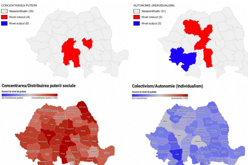 Harta psihologică a României