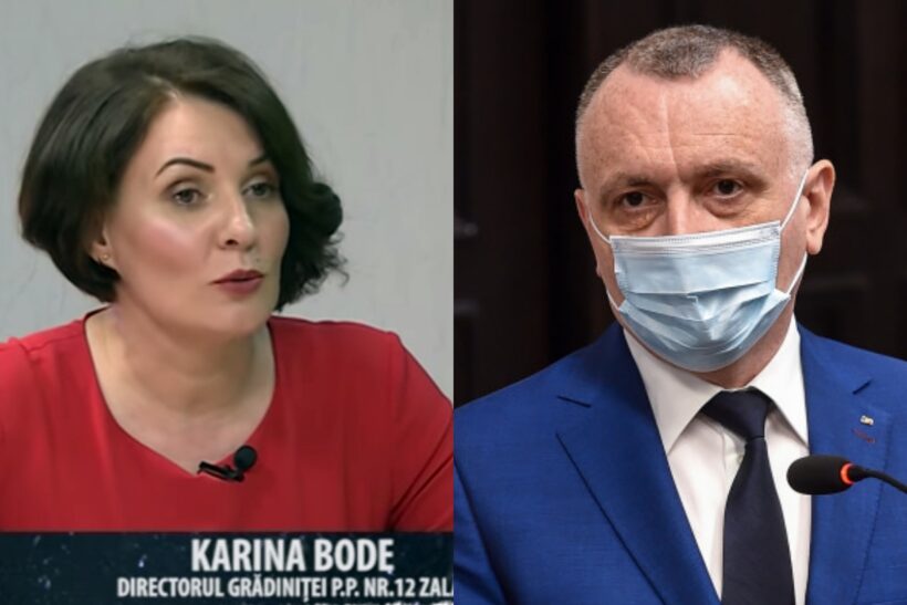 Karina Bode și Sorin Cîmpeanu / Colaj foto: Captură Sălăjeanul TV și Agerpres