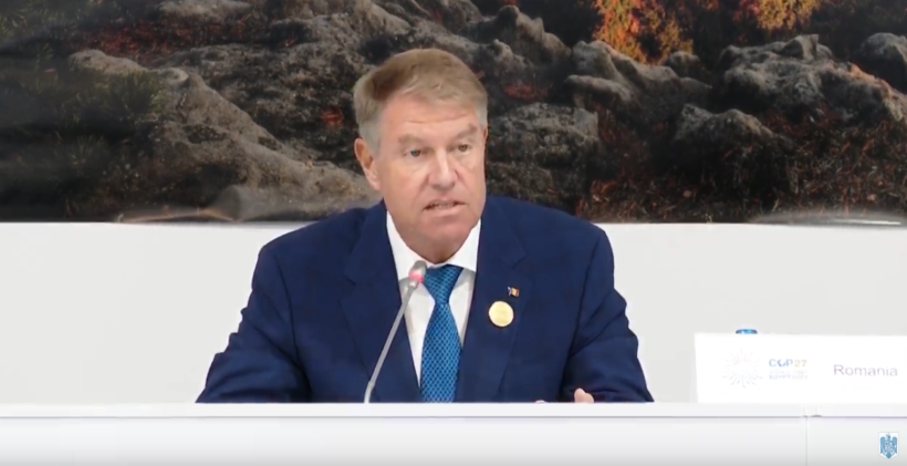 Klaus Iohannis la COP27 Foto: captură Youtube